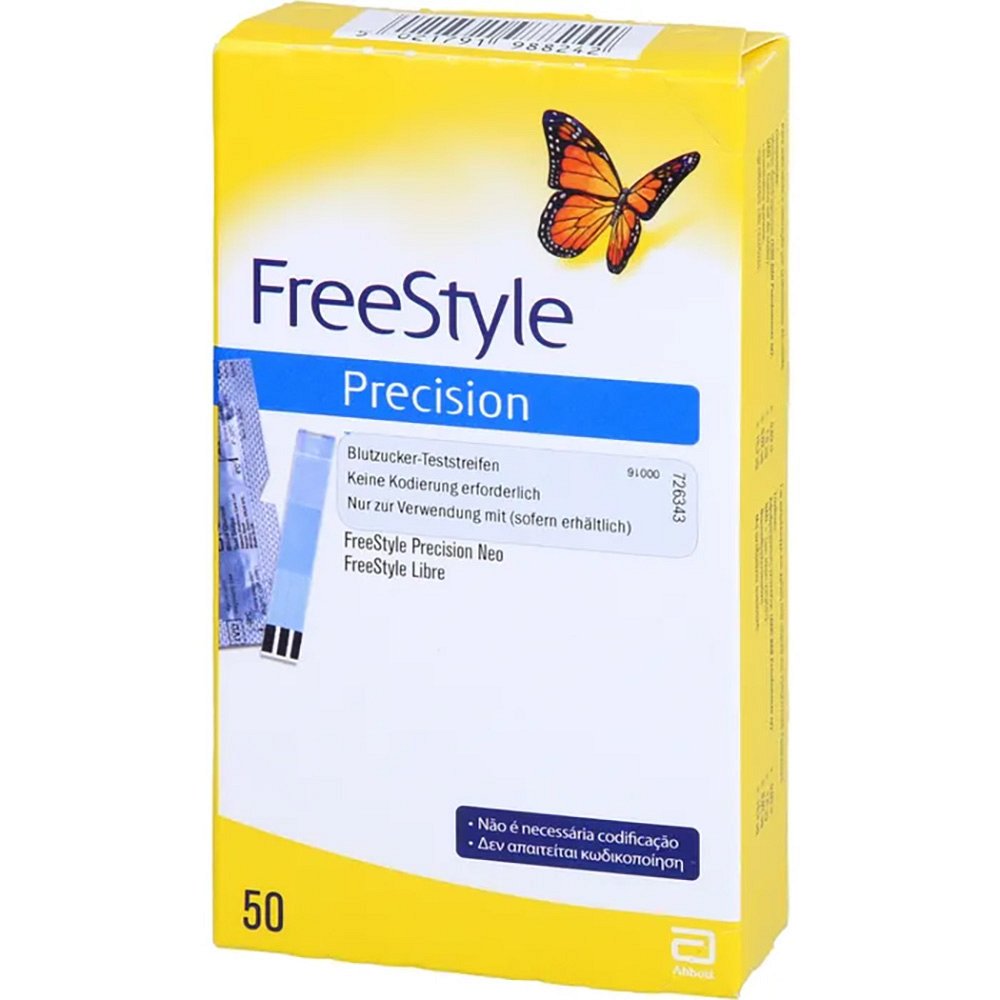 FREESTYLE Precision Blutzucker Teststr.o.Codierung - 50Stk