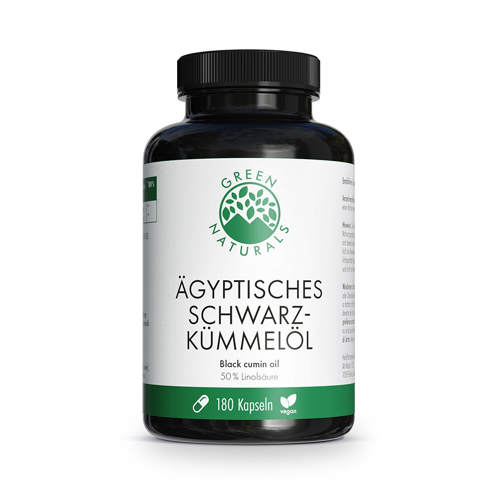 GREEN NATURALS Ägyptisches Schwarzkümmelöl Kapseln - 180Stk - Entgiften-Entschlacken-Entsäuern