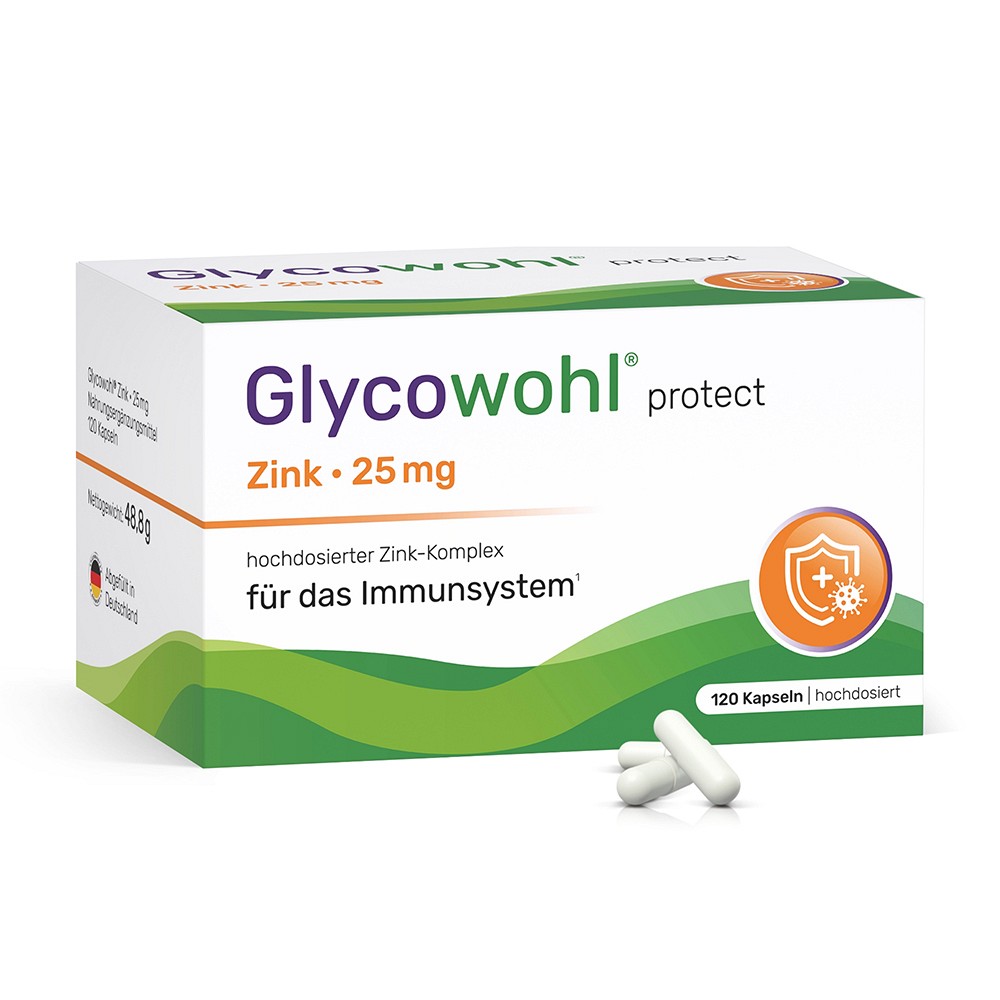 GLYCOWOHL Zink-Komplex 25 mg hochdosierte Kapseln - 120Stk - Vegan