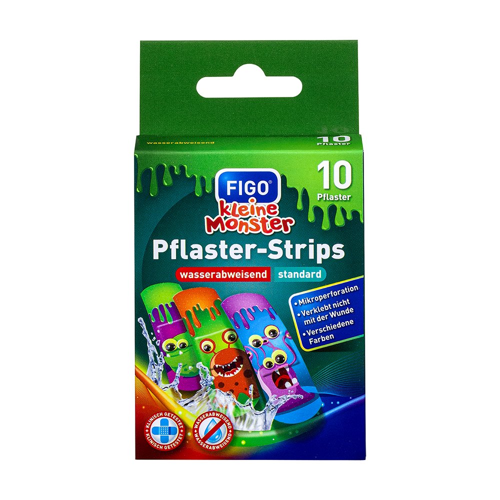 FIGO Kinderpflaster kleine Monster - 10Stk - Erste Hilfe