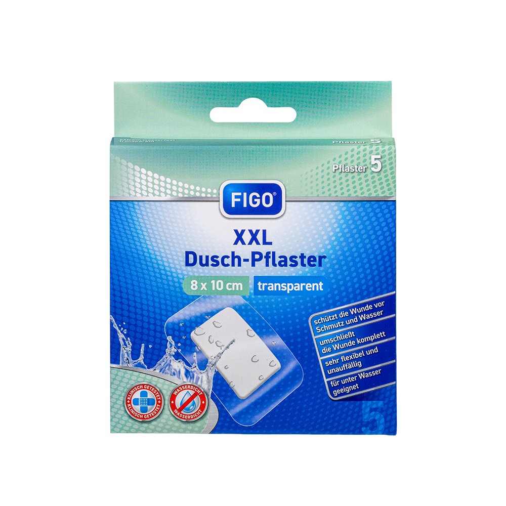 FIGO Duschpflaster 8x10 cm XXL - 5Stk - Erste Hilfe