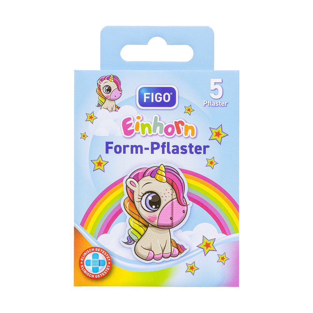 FIGO Kinderpflaster in Einhorn-Form - 5Stk - Erste Hilfe