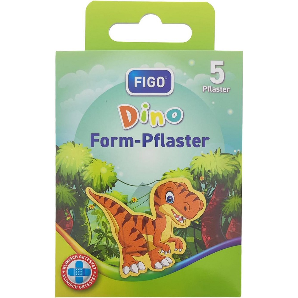 FIGO Kinderpflaster in Dino-Form - 5Stk - Erste Hilfe