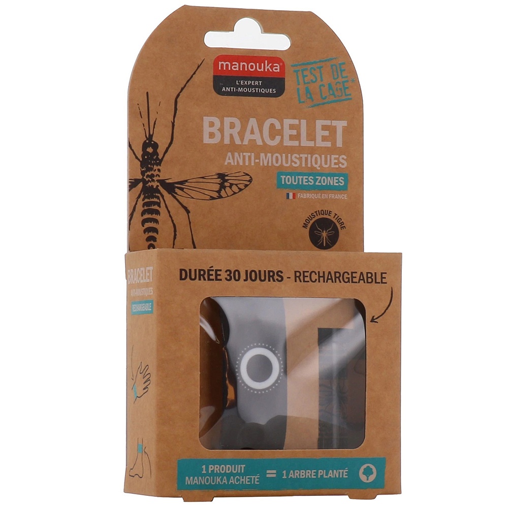 MÜCKENSCHUTZ Armband Erwachsene schwarz MANOUKA - 1Packungen