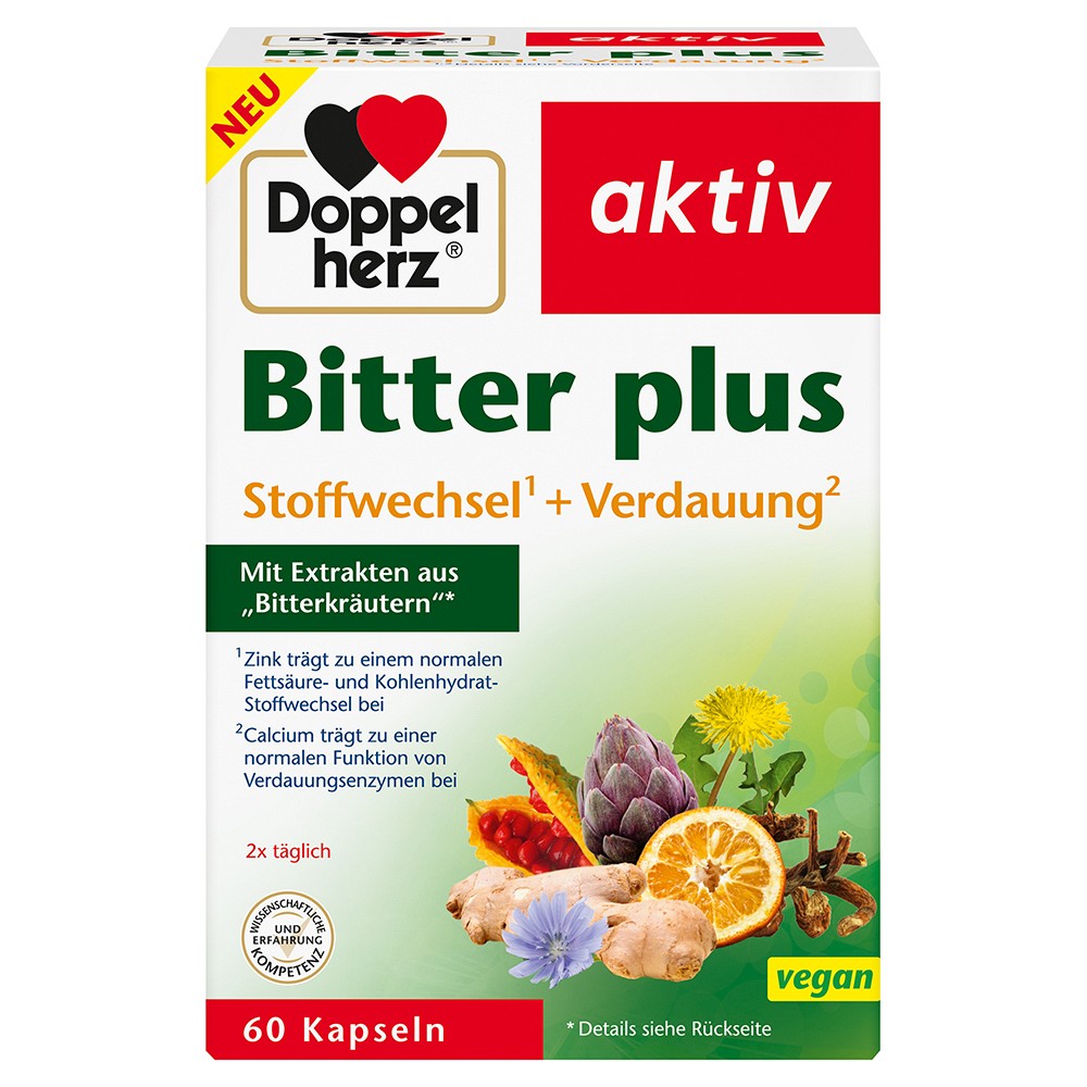 DOPPELHERZ Bitter plus Kapseln - 60Stk - Magen & Verdauung