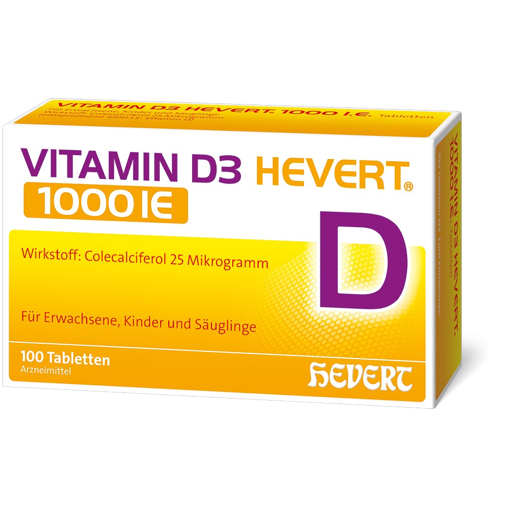 VITAMIN D3 HEVERT 1000 I.E. Tabletten - 100Stk - Vitamin D