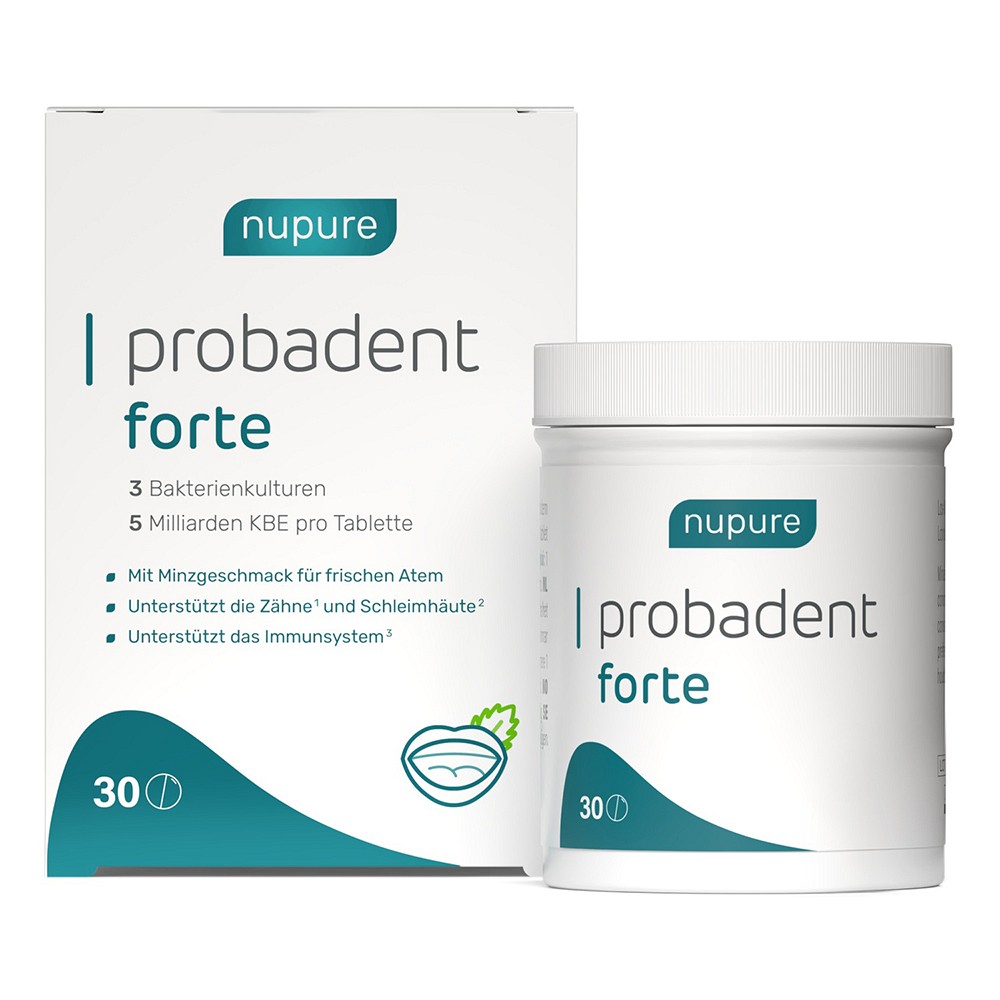 NUPURE probadent forte 3 Bakt.Kult.5 Mrd.KBE Lut. - 30Stk - Stärkung Immunsystem