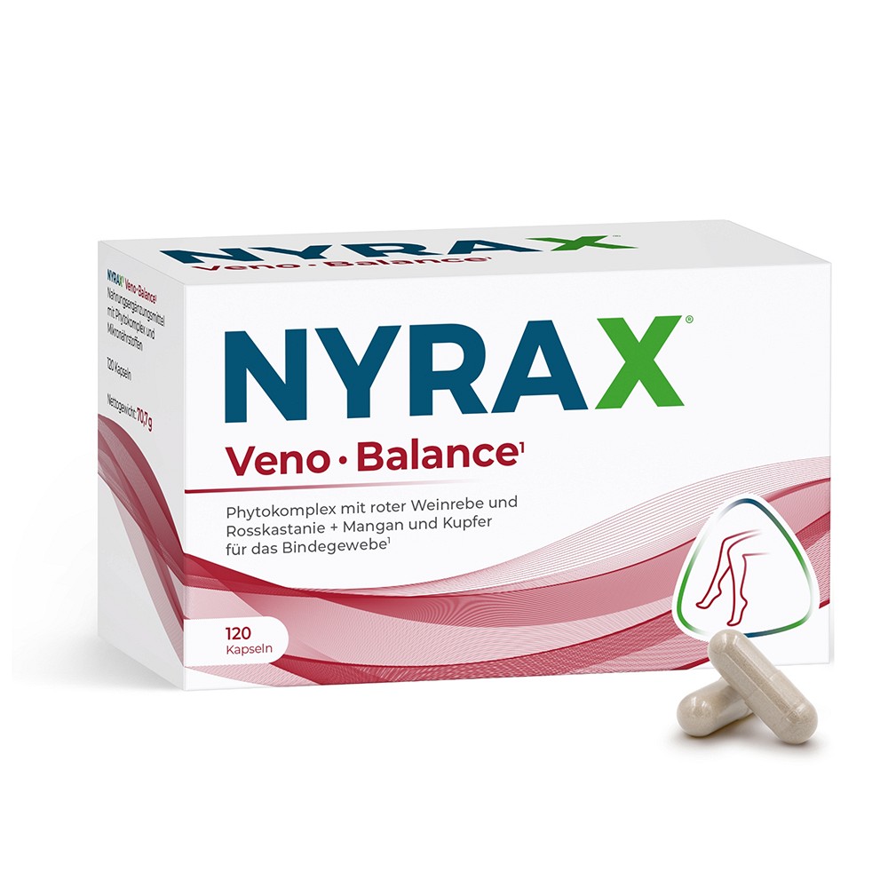NYRAX Veno Balance Phytokomplex Bindegewebe Kaps. - 120Stk - Entgiften-Entschlacken-Entsäuern