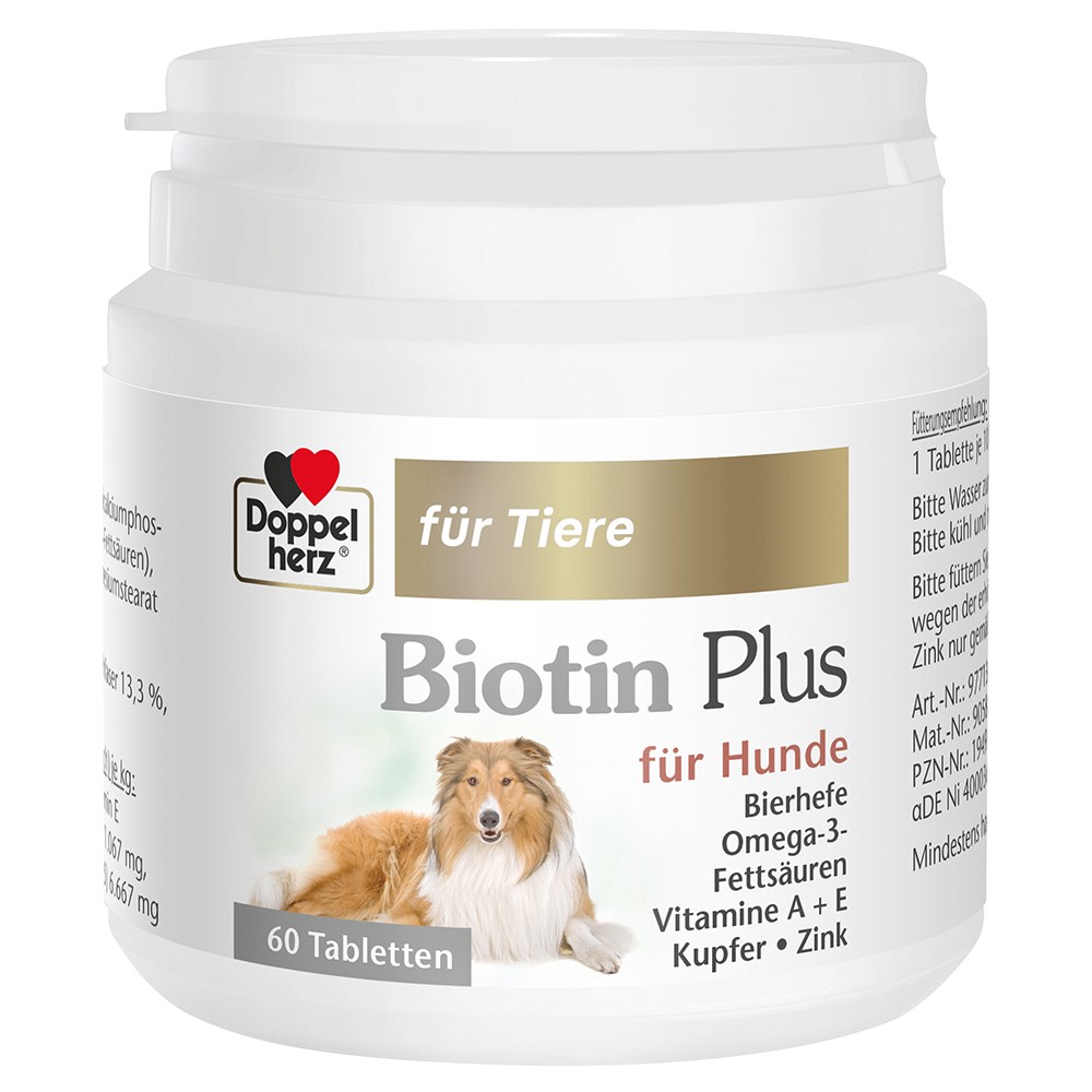 DOPPELHERZ für Tiere Biotin Plus Tabletten f.Hunde - 60Stk - für Tiere