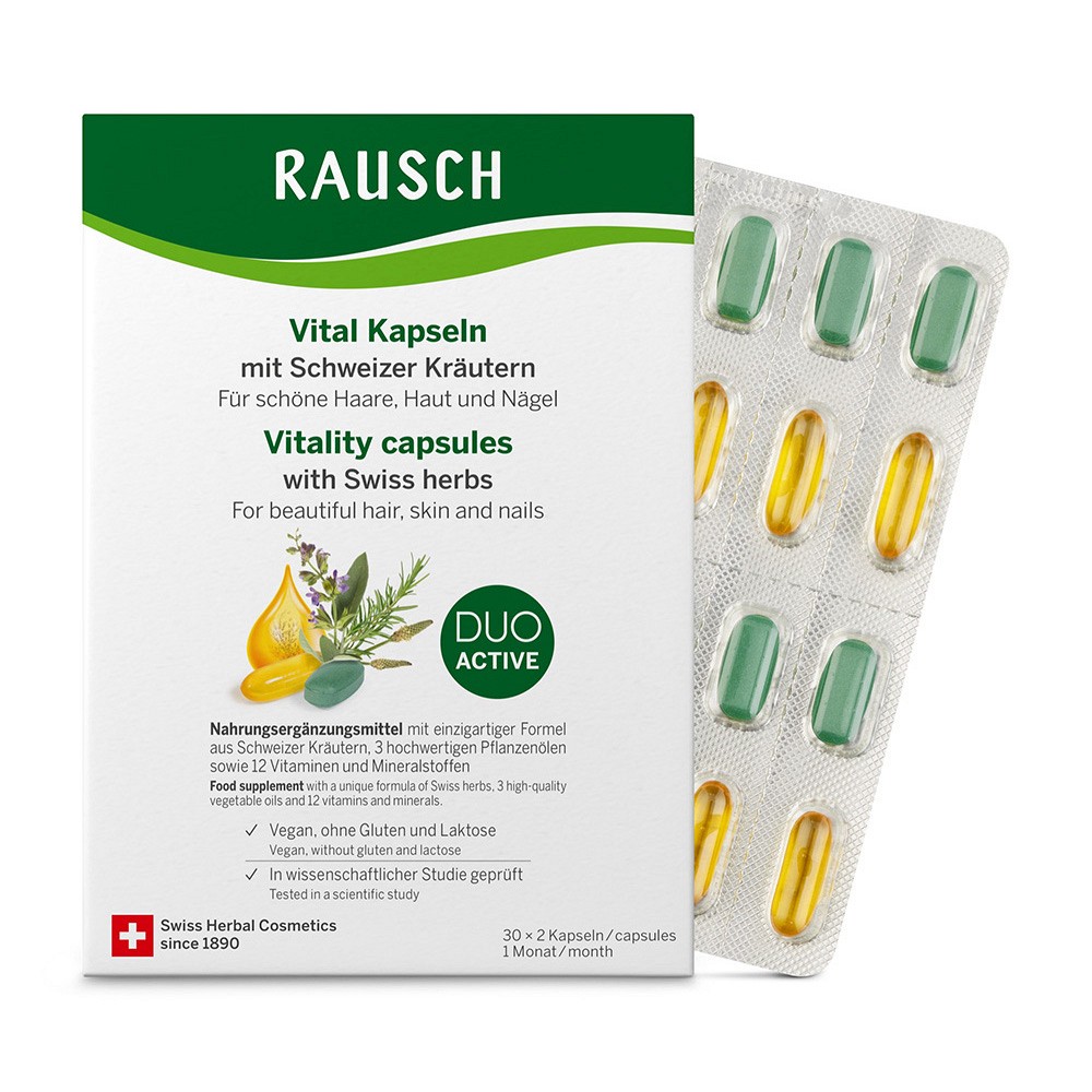 RAUSCH Vital Kapseln m.Schweizer Kräuter 1 Monat - 30X2Stk - Für Haut, Haare & Knochen