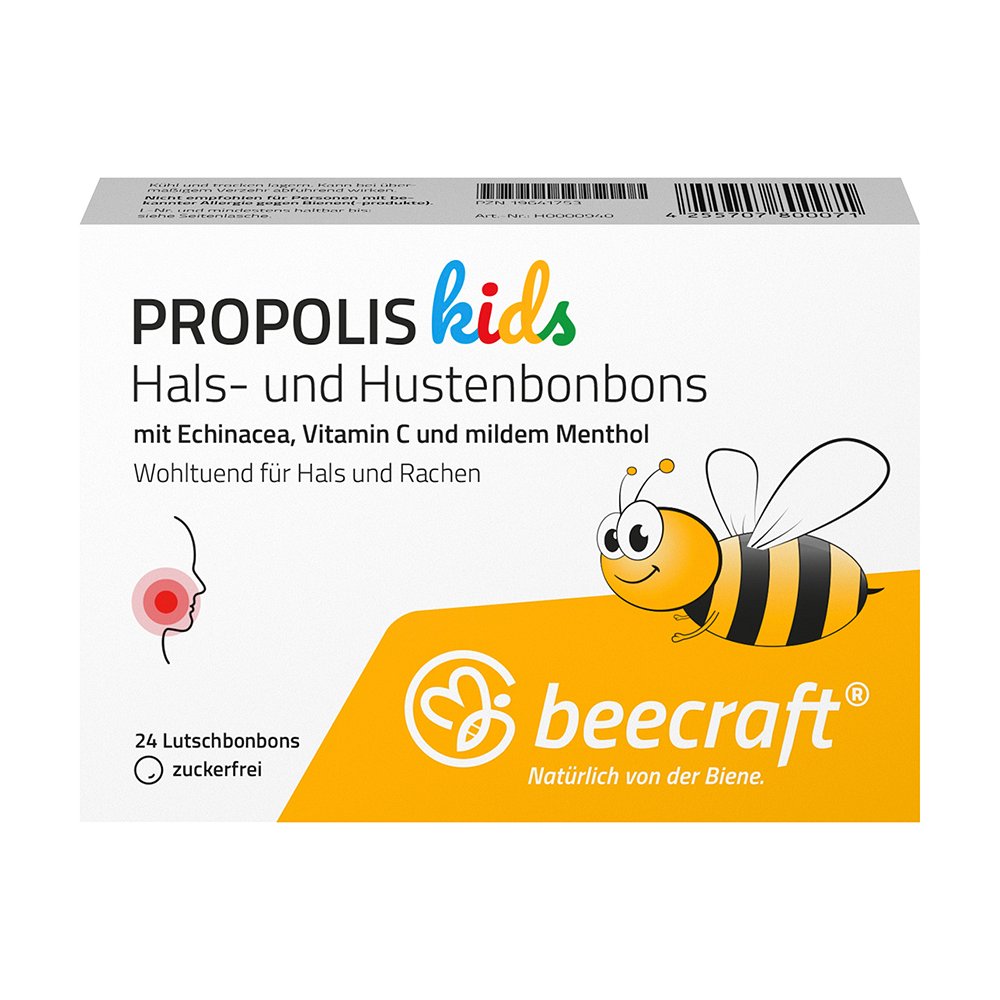 BEECRAFT KIDS Propolis Hals- und Hustenbonbons - 24Stk - Hustenstiller