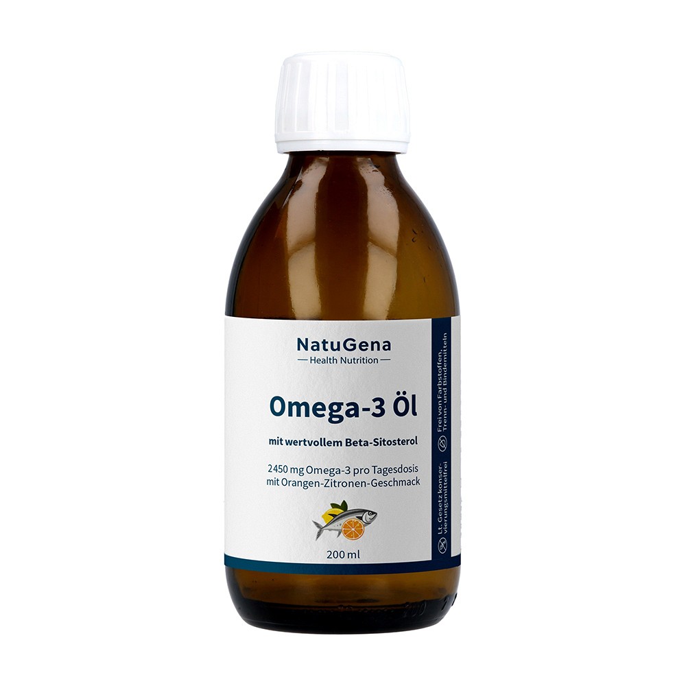 OMEGA-3 NAT.Fischöl 2450 mg Orangen-Zitronenaroma - 200ml - Gedächtnis & Konzentration