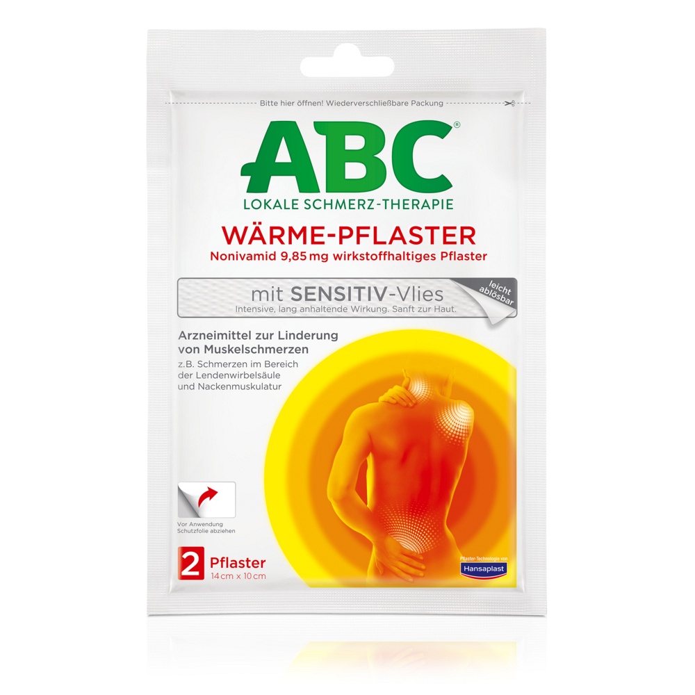 ABC Wärme-Pflaster sensitive-Vlies Hansaplast med - 2Stk