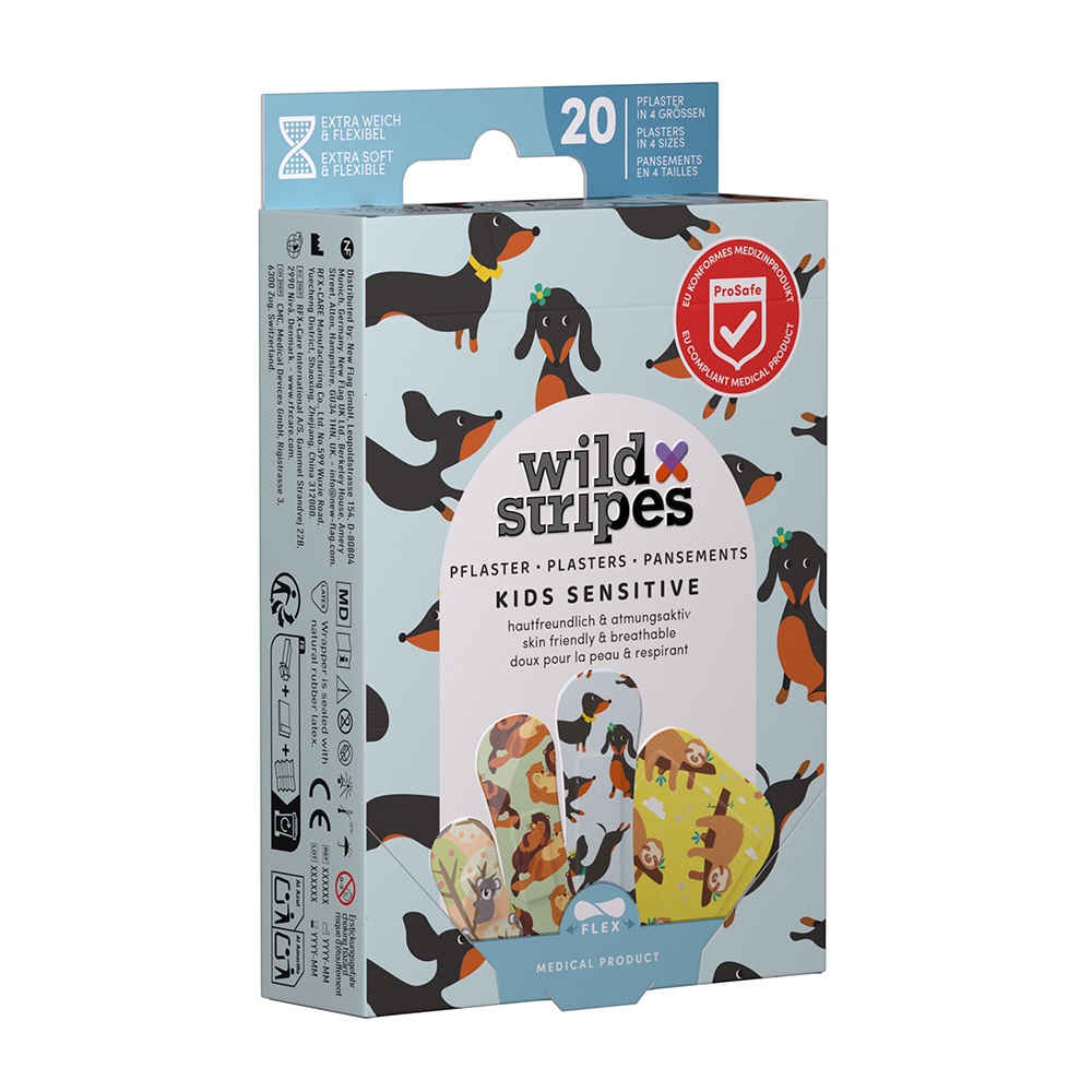 WILD STRIPES Pflaster Kids sensitiv Animal Fun - 20Stk - Pflasterstrips