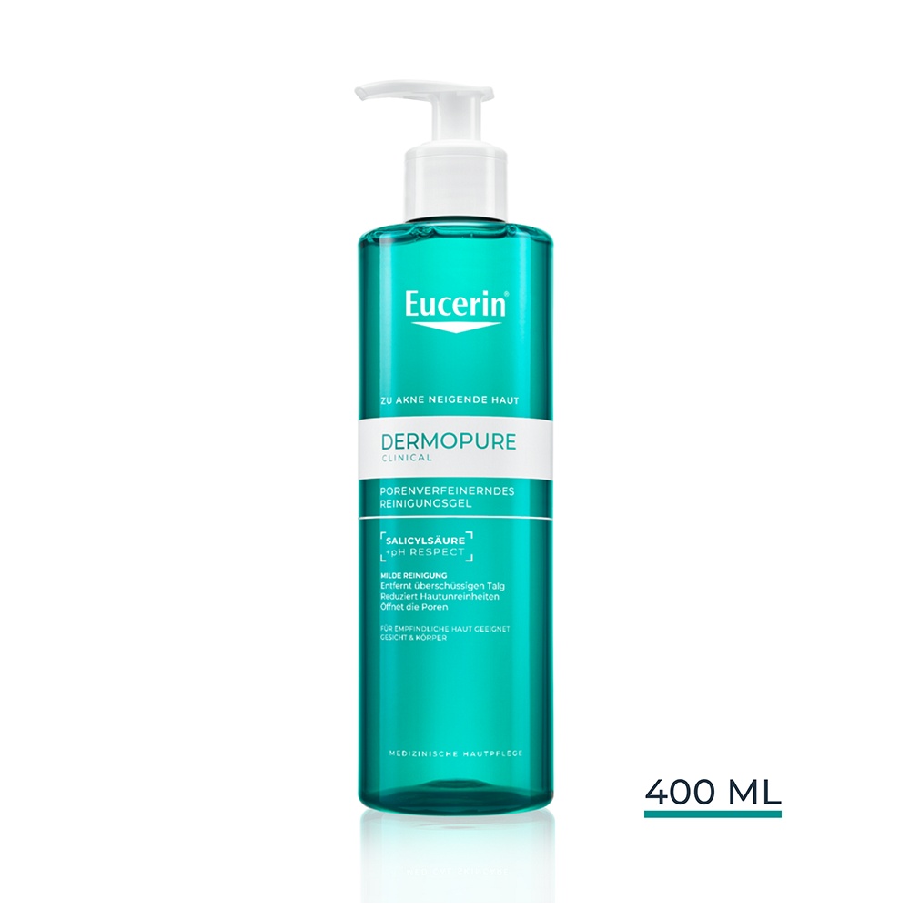 EUCERIN DermoPure Clinical Reinig.Gel porenverfein - 400ml - Zu Akne neigender Haut