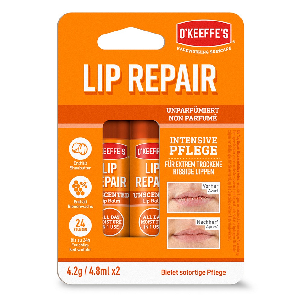 OKEEFFE\'S Lip Repair Lippenbalsam unparf.Dopp.Pack - 2X4.2g
