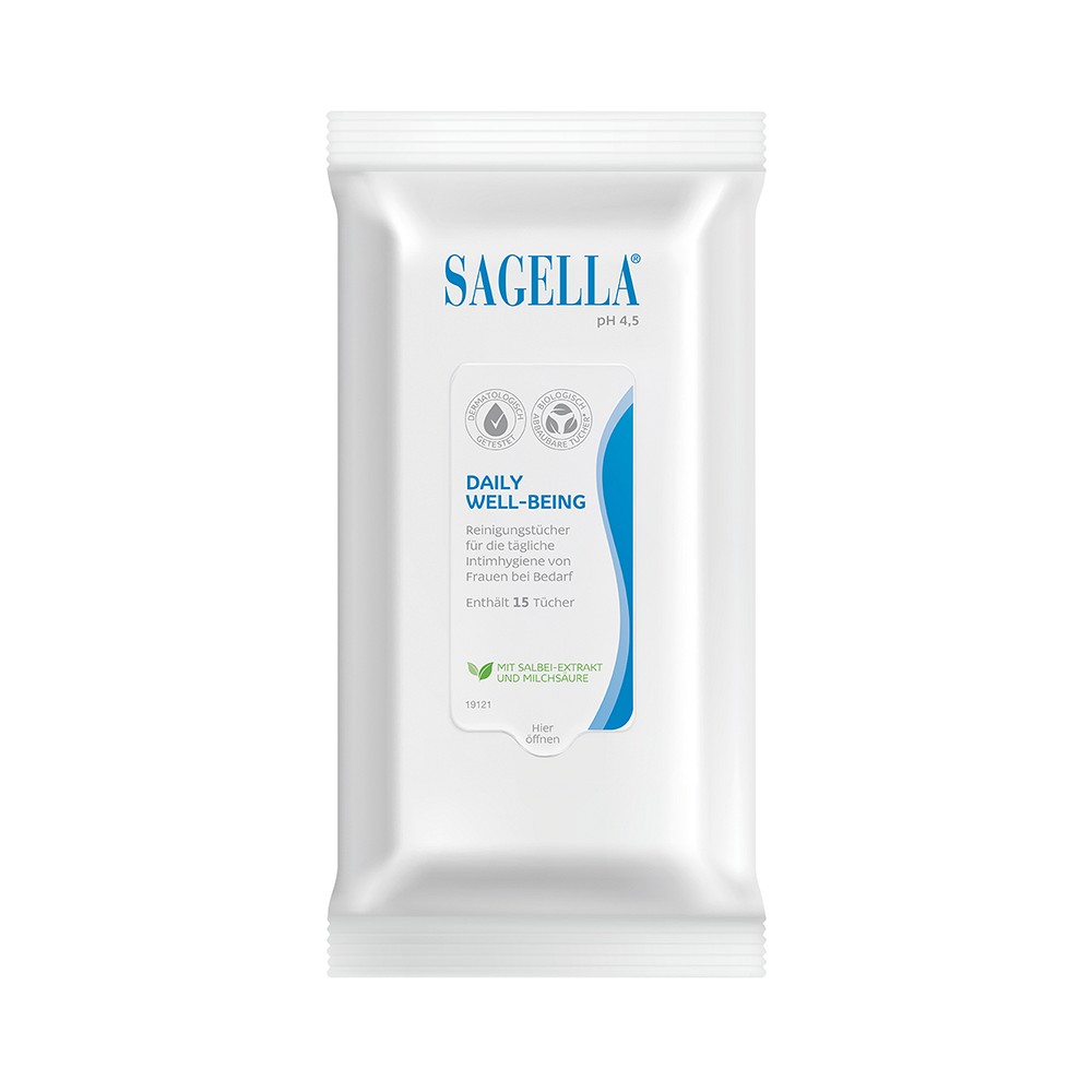 SAGELLA pH 4,5 Daily Well-Being Tücher - 15Stk