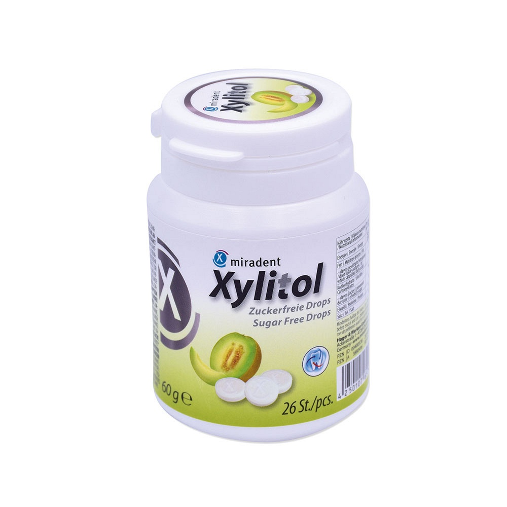 MIRADENT Xylitol Drops Melon Dose - 60g - Zahn- & Mundpflege