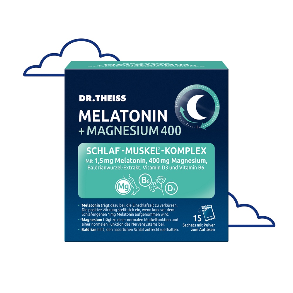 DR.THEISS Melatonin+Magn.400 Schlaf-Komplex Pulver - 15X5g