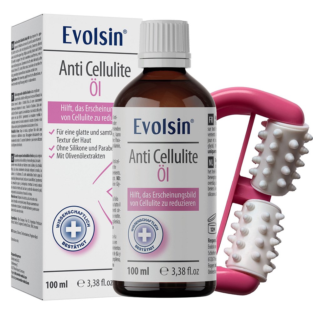 EVOLSIN Cellulite Öl mit Massageroller - 100ml - Hautpflege