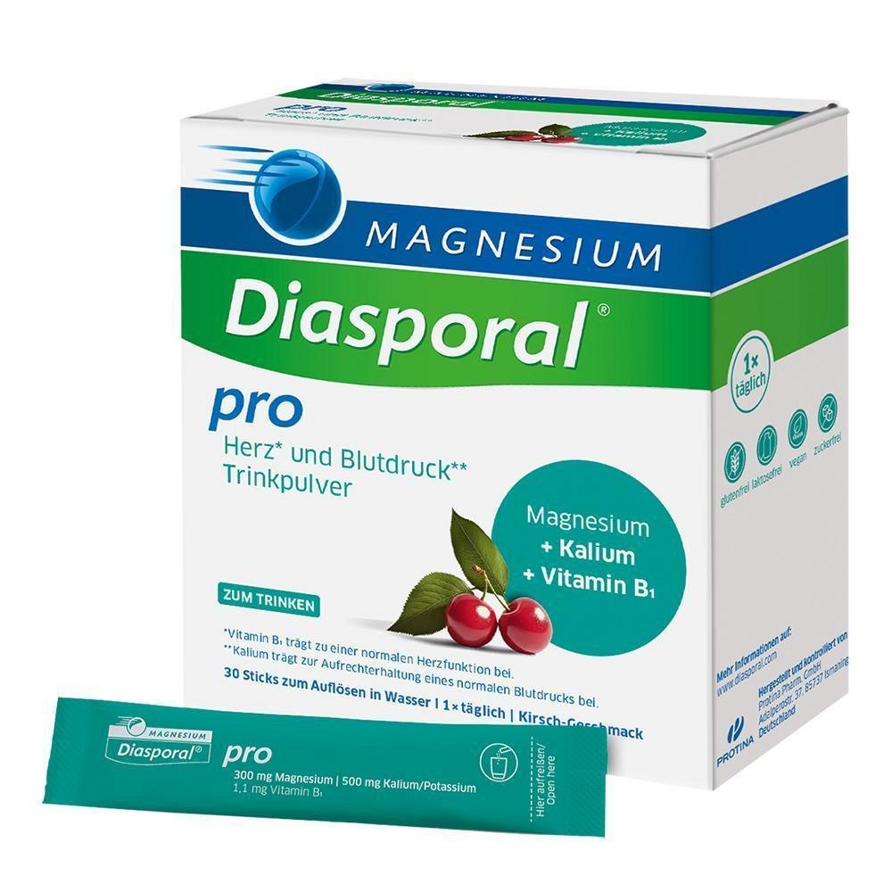 MAGNESIUM DIASPORAL pro Herz und Blutdruck Pulver - 30Stk