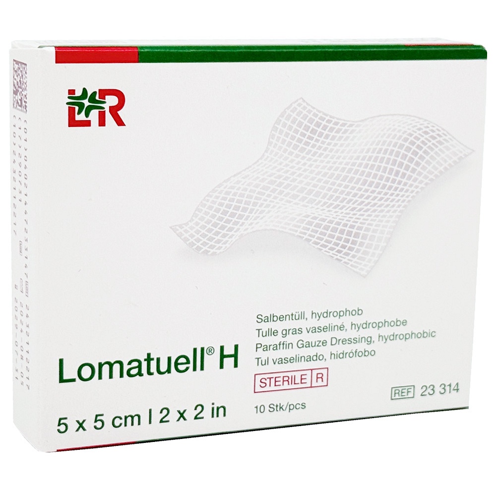 LOMATUELL H Salbentüll 5x5 cm steril - 10Stk