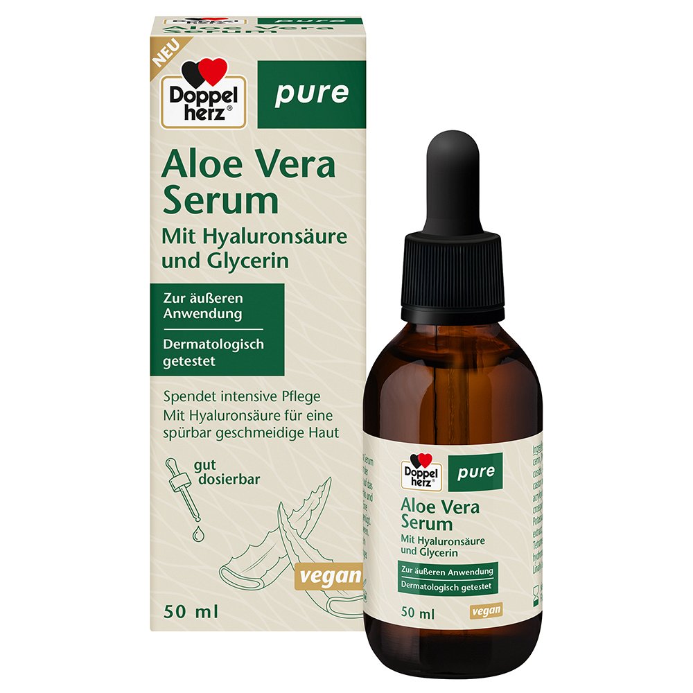 DOPPELHERZ Aloe Vera Serum pure - 50ml - Haut, Haare & Nägel