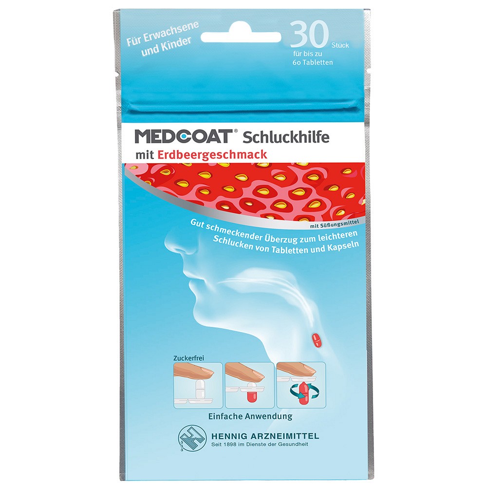 MEDCOAT Schluckhilfe Gel Erdbeere - 30Stk