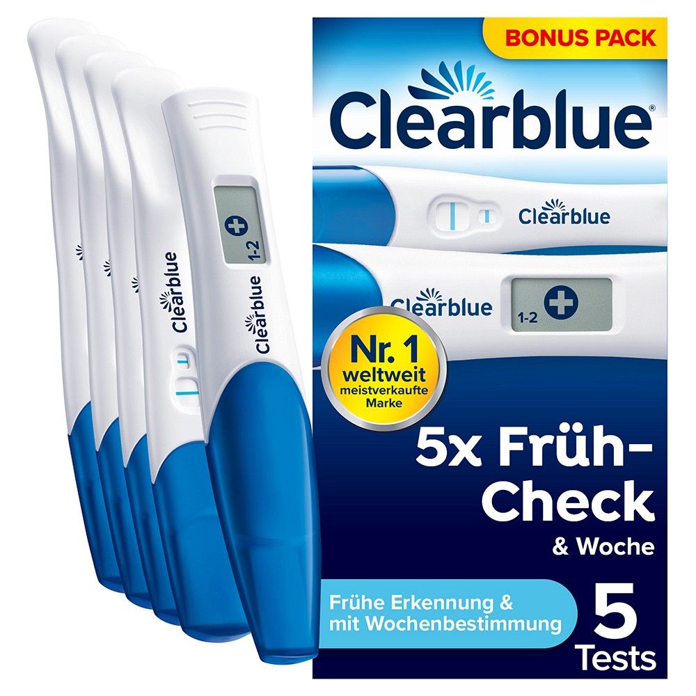 CLEARBLUE Schwangerschaftstest Multicheck 4+1 Urin - 5Stk