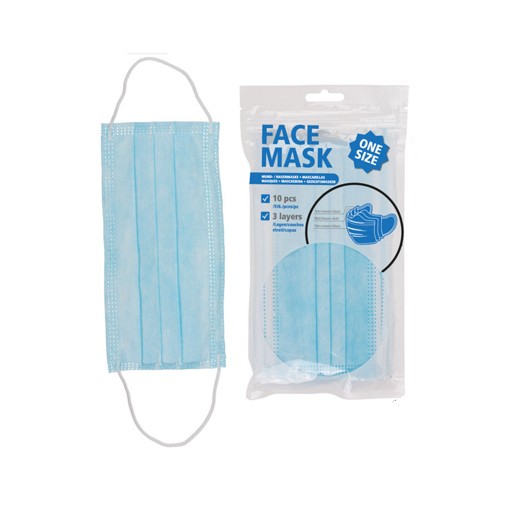 GESICHTSMASKEN 3-LAGIG BLAU - 1X10Stk