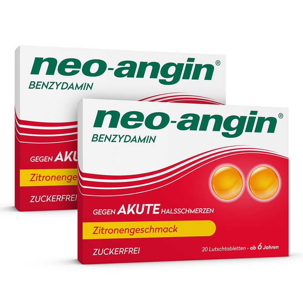 NEO-ANGIN BENZYDAMIN AKUTE HALSSCHMERZEN ZITRONE - 2X20Stk - Unsere Setangebote