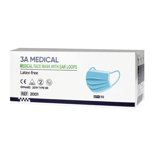 MUND-NASENSCHUTZ 3-LAGIG - 50Stk - Medizinischer Mund-Nasenschutz