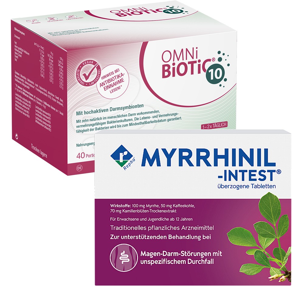 OMNI-BIOTIC⌐ 10 PULVER BEUTEL + MYRRHINIL INTEST - 1Set - SET-Angebote