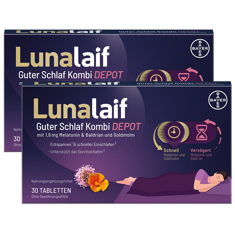 LUNALAIF⌐ GUTER SCHLAF KOMBI DEPOT DOPPELPACK - 2X30Stk - Unsere Setangebote