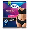 TENA SILHOUETTE plus M black Inkontinenz Pants - 12Stk