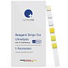 Urin-Teststreifen zur gleichzeitigen Bestimmung mehrerer Parameter wie Glukose, Eiweiß, Nitrit und Leukozyten.
