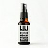 Braune Sprühflasche mit schwarzem Sprühkopf und weißem Etikett. LILI High Mönchspfeffer Balance, 30 ml.