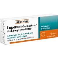 LOPERAMID-ratiopharm akut 2 mg Filmtabletten - 10Stk - Durchfall