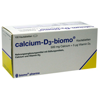 CALCIUM-D3-biomo Kautabletten 500+D - 100Stk