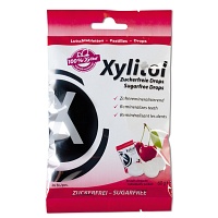 MIRADENT Xylitol Drops zuckerfrei Cherry - 60g - Zahnpflegebonbon/-kaugummi/-lutschtabletten