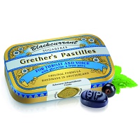 GRETHERS Blackcurrant Silber zf.Past.Dose - 60g - Bonbons zuckerfrei