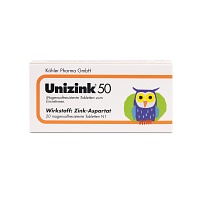 UNIZINK 50 magensaftresistente Tabletten - 20Stk - Allergisches Asthma - Unizink 50 Tabletten 20 Stück zur Stärkung des Immunsystems 