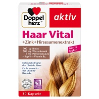 DOPPELHERZ Haar Vital+Zink+Hirseextrakt Kapseln - 30Stk - Für Haut, Haare & Knochen