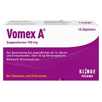 VOMEX A 150 mg Suppositorien - 10Stk - Übelkeit & Schwindel