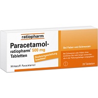 PARACETAMOL-ratiopharm 500 mg Tabletten - 20Stk - Haus- & Reiseapotheke