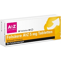 FOLSÄURE AbZ 5 mg Tabletten - 20Stk - Nahrungsergänzung