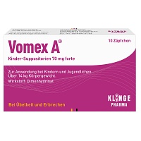 VOMEX A Kinder-Suppositorien 70 mg forte - 10Stk - Übelkeit & Schwindel