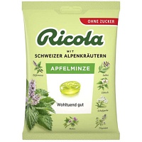 RICOLA o.Z.Beutel Apfelminze Bonbons - 75g - Bonbons zuckerfrei