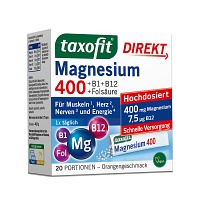 TAXOFIT Magnesium 400+B1+B6+B12+Folsäure 800 Gran. - 20Stk - Mineral- & Vitalstoffe