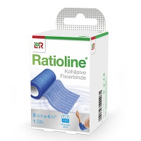 RATIOLINE acute Fixierbinde kohäsiv 8 cmx4 m blau - 1Stk - klassische Verbandmittel